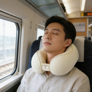 Oreiller de voyage en U portable avec mousse à mémoire de forme, sensation rafraîchissante, soutien du cou pour les voyages, le bureau, la sieste, les hôtels et le camping - Product Image 1