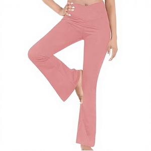 Leggings de yoga personnalisés pour femme, taille haute, coupe large, très extensibles, effet froncé aux fesses, doux, respirants, longueur intégrale, effet push-up des hanches, évasés - Product Image 3