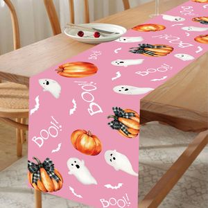 Chemin de Table d'Halloween Fantôme Fantôme Spooky Citrouille Bonbons Boo Rustique Toile de Jute Style Ferme Saisonnier Intérieur Cuisine Table À Manger Décor - Product Image 4