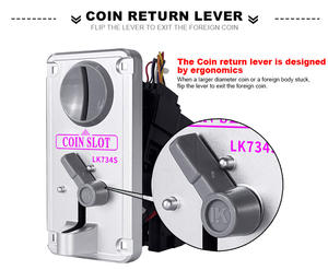 LK734S  <span class=keywords><strong>FR</strong></span> Cpu Mech Accepteur de pièces multiples Sélecteur Récepteur pour machine à laver à griffes de pêche distributeur d'eau - Product Image 6