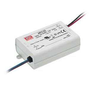 Fuente de alimentación LED Mean Well APV-25 de 25W 12V CC, de un solo canal, clase 2, para ubicaciones secas y húmedas - Product Image 1