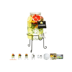 Hotsale vuông 5.5L <span class=keywords><strong>yorkshire</strong></span> thủy tinh nước giải khát uống Dispenser <span class=keywords><strong>Mason</strong></span> Jar với kim loại tap cho nước chanh nước trái cây - Product Image 4