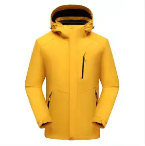 Casaco de inverno 3 em 1 para homens, casaco corta-vento com capuz à prova d'água, casaco de inverno para caminhadas ao ar livre, de alta qualidade, roupa de exterior masculina