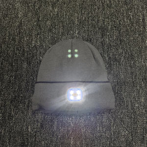 Bonnet LED de haute qualité personnalisable, bonnet tricoté USB, bonnet chaud pour les sports d'hiver, bonnet pour course nocturne en extérieur avec éclairage LED - Product Image 2