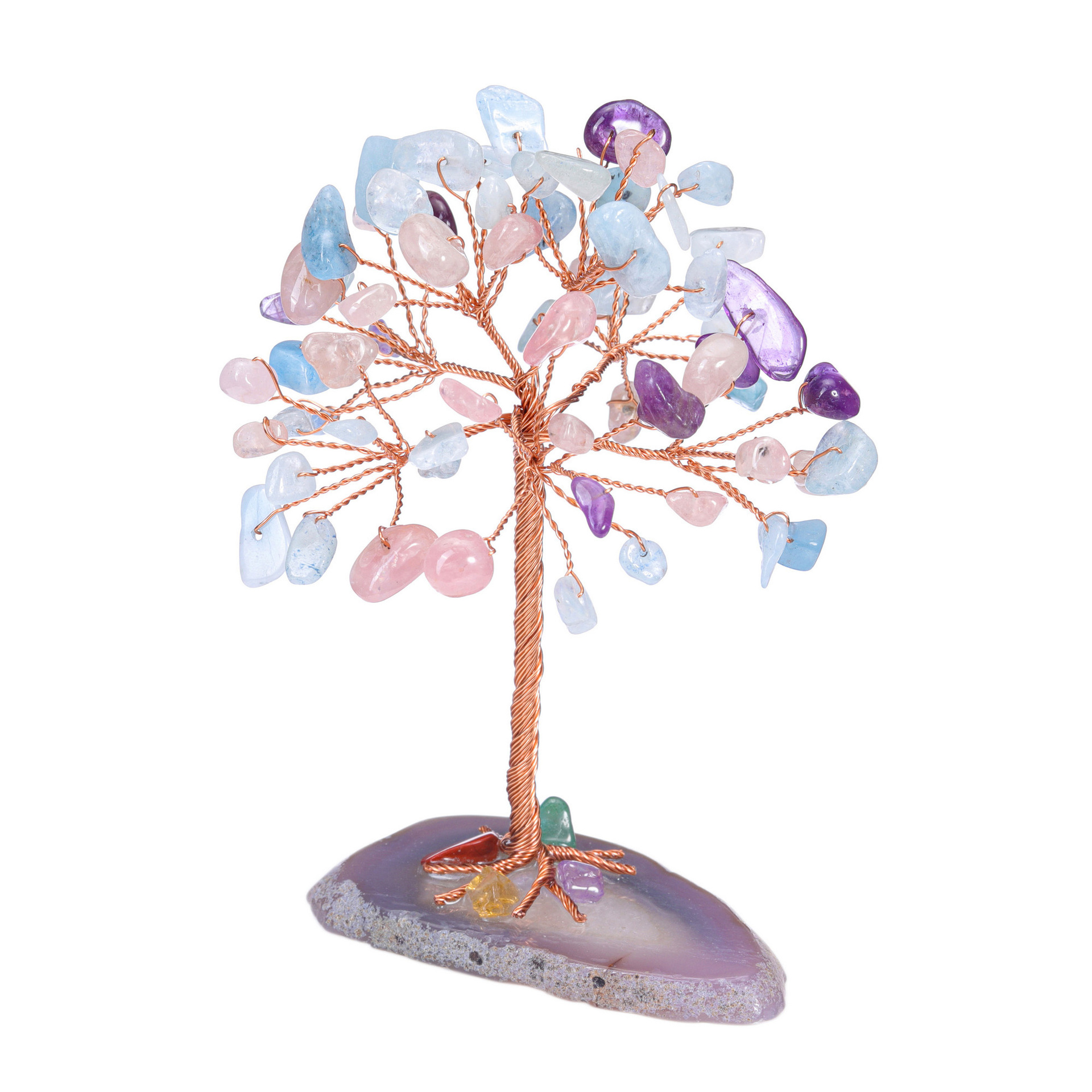 Améthyste + quartz rose + aigue-marine