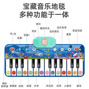 Tapis musical pour bébé avec piano et jouets animaux, tapis de jeu et d'éveil pour enfants, nouveau style transfrontalier - Product Image 5