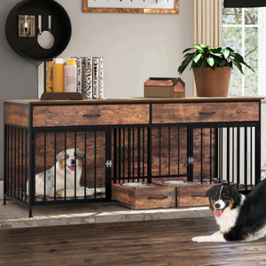 Fabrika fiyat büyük ağır köpek sandık kulübesi kafes mobilya tarzı Metal ahşap - Product Image 3