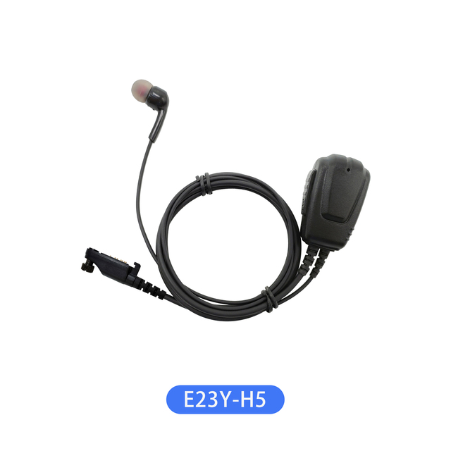 E23Y-H5 Hytera Compatible Walkie Talkie Earset Earpiece with PTT Mic and VOX Function 100CM Cord Earbuds (Private Mold)