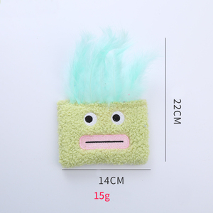 Juguetes para masticar para mascotas con forma de pluma al por mayor, divertidos juguetes de peluche interactivos con boca grande y cabeza explosiva con función chirriante para gatos - Product Image 4
