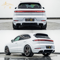 PINDUN Embouts d'échappement sport à 3 couches noir brillant pour Porsche Cayenne 9YA 2018-2023