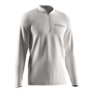 Camiseta de Verano Sublimada Personalizada, Blusa Polo Blanca Lisa, Camisa de Golf de Manga Larga con Cierre de 1/4 para Hombre, Camisa con Cuello Alto - Product Image 3