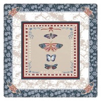 Tapis de Mahjong 31,5 pouces à motif feuilles vertes et fruits rouges, bordure géométrique en caoutchouc souple, norme américaine – Grande Vente