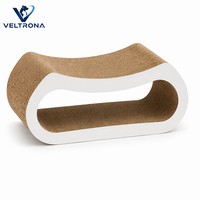Planche à gratter pour chat en forme de S, canapé ondulé en deux parties, mobilier de détente pour chat en carton ondulé courbé, vente en gros