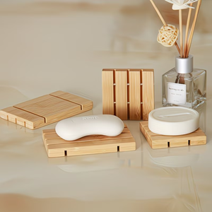Porte-savon créatif en bambou avec plateau <span class=keywords><strong>de</strong></span> drainage – Support et rangement pour savon à drainage facile, plateau à savon en bois - Product Image 1