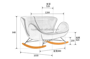 Balcon nordique Double cuir moderne <span class=keywords><strong>noir</strong></span> intérieur <span class=keywords><strong>chaise</strong></span> à bascule inclinable fauteuil paresseux salon maison Art fauteuil canapé de loisirs - Product Image 4
