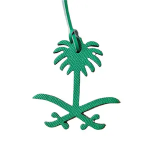 Factory Wholesale Fashion Keychain Pu Leather Bag Charm Date Palm Trees Shape Keychain for Girls Women Bag