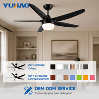 Ventilador de Techo de 48 Pulgadas con 5 Aspas de ABS, Motor BLDC, Control Remoto, para Sala de Estar y Comedor, Fabricación OEM ODM