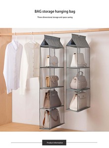 En gros, Organisateur de rangement suspendu tridimensionnel en tissu anti-poussière pour la maison et le dortoir, pour sacs et objets d'art - Product Image 5
