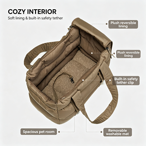 Bolso de Transporte para Mascotas, Transpirable, Portátil, para Paseos y Viajes al Aire Libre, de Lujo, Acolchado, Ligero y Resistente al Agua - Product Image 1