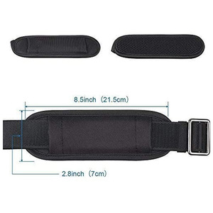 Adjustable <b>Shoulder</b> <b>Strap</b> With Padding For Laptop <b>Bag</b> Nylon Black 133cm 150cm Buckle Type Replaceable Crossbody <b>Strap</b> - Product Image 2