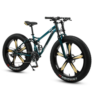 Vélo tout-terrain en acier pour adulte, à vitesse variable, avec amortisseurs, pneus extra larges 4.0, pour la plage, la neige et la montagne - Product Image 1
