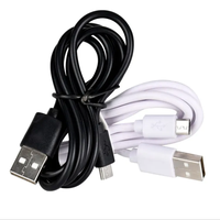 Kabel Data USB 1M 2M Hitam Putih untuk Android, Kabel Pengisian Cepat USB, Kabel Data Micro untuk iPhone