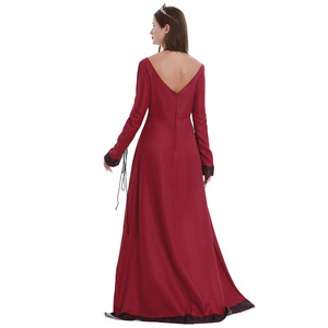 Vestido Vintage Europeo para Mujer, Estilo Retro de Mediados de Siglo, con Hombros Descubiertos, Manga Larga, Cintura Natural y Diseño de Empalmes - Product Image 3