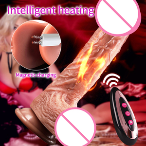 รักTelescopic Vibrating ThrustingสมจริงDildoหญิงMasturbationพร้อมถ้วยดูดความร้อนอวัยวะเพศชายรีโมทคอนโทรลDildo - Product Image 6