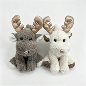 Ensemble de jouets en peluche rennes personnalisés, paire de rennes en peluche, rennes en peluche scintillants, animaux en peluche rennes mignons et doux - Halloween - Product Image 3
