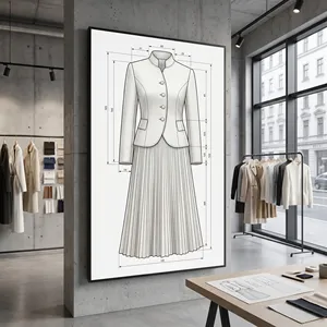 <span class=keywords><strong>Ensemble</strong></span> tailleur <span class=keywords><strong>jupe</strong></span> femme Jinyuan blanc ivoire, col rond, blazer peplum, boutons nacrés, <span class=keywords><strong>jupe</strong></span> <span class=keywords><strong>longue</strong></span> plissée, luxe, 2 pièces, personnalisable OEM/ODM - Product Image 4