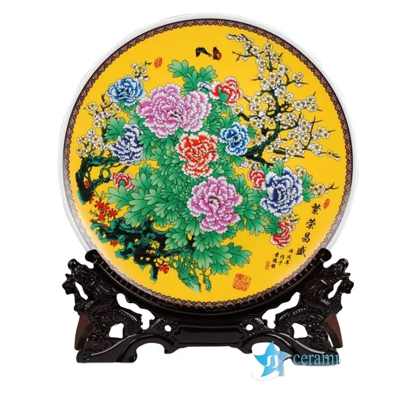 Chinês tradicional cerâmica placa de decoração