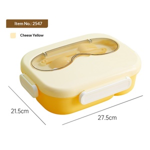 Boîte à lunch portable en plastique 2026, récipient alimentaire anti-fuite avec couverts, compatible micro-ondes - Product Image 5