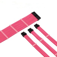 Kit de câble d'alimentation modulaire avec peignes, Atx 24 broches, pour CPU, carte graphique Pcie 8 broches, 6 + 2 broches tressées