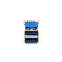 Conectores USB A Macho de Buena Calidad, Tipo 3.0, Puerto Dual Hembra, Conector USB A Hembra de 90 Grados para Computadora