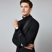 Veste de costume classique à simple boutonnage pour homme, deux pièces, coupe slim, haute couture, robe de soirée noire