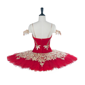 Costume de ballet professionnel pour filles, tutu rouge, dentelle noire, décorations, pancake, performance adulte, Don Quichotte, compétition - Product Image 5