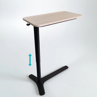 Bureau d'appoint mobile ergonomique réglable en hauteur avec base en Y et levage pneumatique, bureau compact pour ordinateur portable, idéal pour chambre, bureau, hôtel