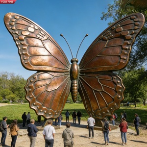 Sculpture de papillon <span class=keywords><strong>monarque</strong></span> en bronze YOUFINE, grande taille, décoration de jardin d'extérieur, statue d'art en métal grandeur nature pour parc - Product Image 4