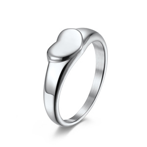 Cross-border best-selling minimalist geometric smooth heart-shaped gold-plated <b>titanium</b> steel <b>ring</b> for women, a unique and niche - Product Image 5