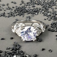 Fiançailles à la mode Vintage solide 925 en argent Sterling délicat Moissanite diamant rétro bague pour femmes dames fiançailles de mariage