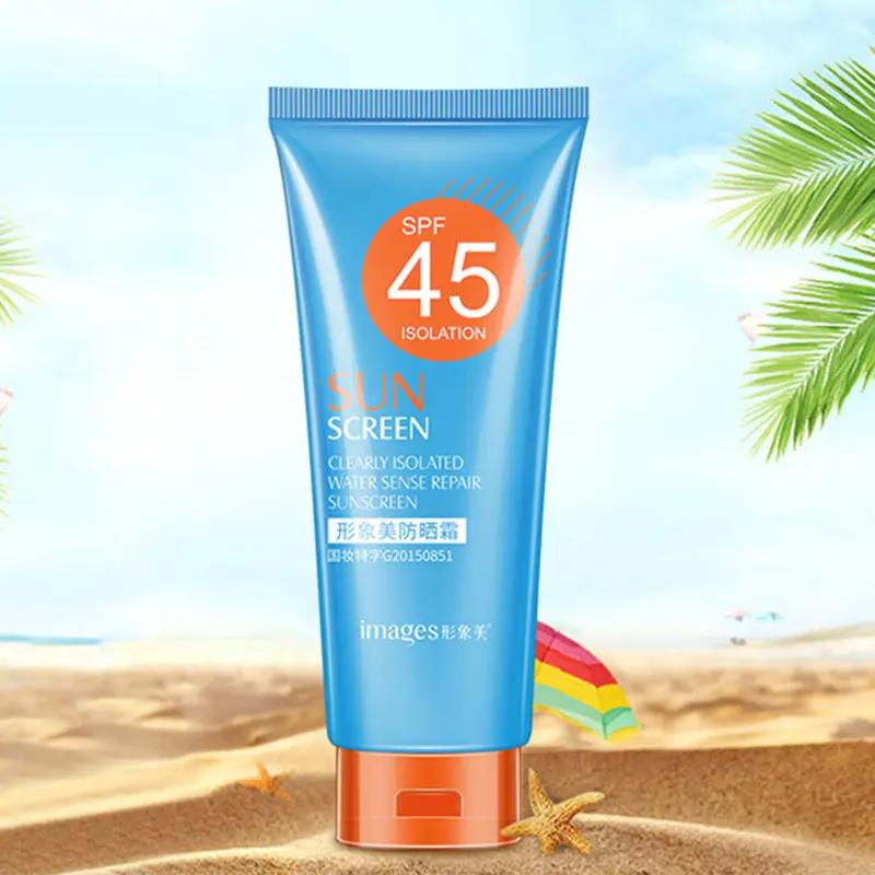 Хорошее качество мягкая сглаживание текста уход за кожей защищает SPF 45 увлажняющий отбеливающий крем для лица для солнцезащитного крема