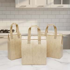 Sac isotherme à emporter, sac en aluminium pour la restauration, emballage de gâteaux, tissu non tissé, sac à main pour barbecue, thé au lait, personnalisable, réutilisable - Product Image 1