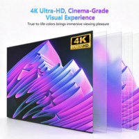 Proyektor Topleo 4K WiFi BT Video Film Sinema LED Smart Android Teater Nirkabel Rumah Portabel Mini Proyektor
