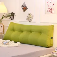 Coussin de lit en tissu rembourré, grande taille, coussin à cale triangulaire pour dossier de lit, oreiller de lecture avec couverture amovible, fermeture éclair, couture latérale