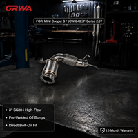 GRWA Downpipe Catalyzed Personnalisé B48 pour BMW MINI Cooper S JCW F-Series 2.0T 3 Pouces SS304 Tuyaux d'Échappement Performance