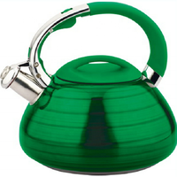 Bouilloire sifflante en acier inoxydable de 2,7 litres avec base à induction et poignée ergonomique pour une ébullition rapide du thé