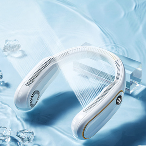 พัดลมคอแบบพกพาทำจากซิลิโคนสวมใส่ได้อย่างสะดวกสบายชาร์จไฟได้อุปกรณ์ทำความเย็นแบบ USB สำหรับรถยนต์บ้านโรงแรมโรงรถ - Product Image 5