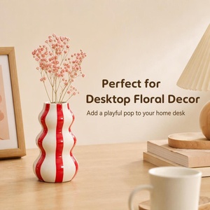 <span class=keywords><strong>Vase</strong></span> en céramique à rayures de style nordique, <span class=keywords><strong>vase</strong></span> à fleurs minimaliste pour la décoration de la maison, centre de table - Product Image 4