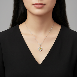 New Collection Exquisite Luxury Yellow Diamonds Handmade Necklace Jewelry 18K <b>Solid</b> <b>Gold</b> Real Natural Diamonds <b>Pendant</b> Necklace - Product Image 6