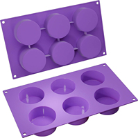 Moules de cuisson cylindriques sans BPA et antiadhésifs Moule à disque rond profond en silicone pour tartes Mini gâteaux